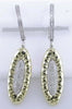 .41CT DIAMOND 14KT TWO TONE GOLD OVAL HAMMERED LOOK DESIGN FUN HANGING EARRINGS