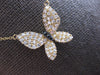 LARGE .56CT WHITE & BLACK DIAMOND 14KT YELLOW GOLD 3D BUTTERFLY LOVE LNECKLACE