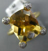 LARGE 4.99CT DIAMOND & AAA YELLOW TOPAZ 14K YELLOW GOLD CUSHION & ROUND FUN RING