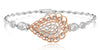 LARGE .89CT DIAMOND 18KT WHITE & ROSE GOLD 3D OPEN FILIGREE MULTI LEAF BRACELET