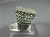 ESTATE LARGE 1.0CT DIAMOND 14KT WHITE GOLD 3D PAVE RECTANGULAR MULTI ROW RING