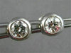 ESTATE .70CT DIAMOND 14K WHITE GOLD SOLITAIRE BEZEL EARRINGS 6mm BEAUTIFUL #9979