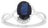 1.49CT DIAMOND & AAA SAPPHIRE 14KT WHITE GOLD 3D OVAL & ROUND INFINITY LOVE RING