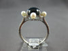 4.83CT DIAMOND & AAA BLUE TOPAZ & SOUTH SEA PEARL 18K WHITE GOLD FLOWER FUN RING