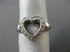 ANTIQUE LARGE .16CT DIAMOND 14KT WHITE GOLD OPEN HEART LOVE COCKTAIL RING #17582