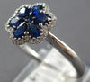 .71CT DIAMOND & AAA SAPPHIRE 18K WHITE GOLD PEAR SHAPE INVISIBLE FLOWER FUN RING