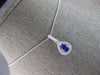 1.23CT DIAMOND & AAA CEYLON SAPPHIRE 14KT WHITE GOLD PEAR SHAPE FLOATING PENDANT
