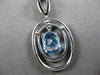 LARGE 1.98CT DIAMOND & AAA BLUE TOPAZ 14K WHITE GOLD OVAL ROUND MARQUISE PENDANT