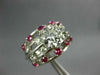 ESTATE EXTRA LARGE 2.54CT DIAMOND & AAA RUBY PLATINUM MULTI ROW ENGAGEMENT RING