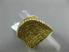 ESTATE LARGE 3.30CT DIAMOND YELLOW SAPPHIRE 18KT YELLOW GOLD MULTI ROW LEAF RING