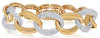 ESTATE LARGE 5.65CT DIAMOND 18K WHITE & ROSE GOLD OVAL LINK CUFF BANGLE BRACELET