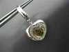 ESTATE 2.30CT DIAMOND & GREEN AMETHYST 14K WHITE GOLD 3D I LOVE U HEART EARRINGS