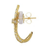 1.66CT DIAMOND 18KT YELLOW GOLD SNOWFLAKE STARBURST 3D UMBRELLA HANGING EARRINGS