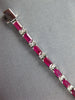 ESTATE 6.61CT DIAMOND & AAA RUBY 18K WHITE GOLD BAGUETTE & ROUND TENNIS BRACELET
