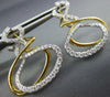 LARGE .63CT DIAMOND 18K 2 TONE GOLD MULTI ROW INFINITY OVAL FUN HANGING EARRINGS