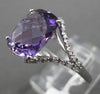 ESTATE 4.36CTW DIAMOND & AAA AMETHYST 14KT WHITE GOLD TENSION FILIGREE RING
