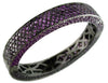 LARGE 21.4CT AAA AMETHYST 925 SILVER 3D MULTI ROW FILIGREE CUFF BANGLE BRACELET