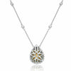 ESTATE LARGE 3.01CT WHITE & FANCY YELLOW DIAMOND 18KT 2 TONE GOLD HALO NECKLACE
