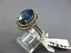 LARGE 3.05CT DIAMOND & SAPPHIRE 14KT WHITE GOLD OVAL DOUBLE HALO ENGAGEMENT RING