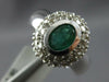 WIDE 1.3CT DIAMOND & AAA EMERALD 14K WHITE GOLD OVAL TRIPLE HALO ENGAGEMENT RING