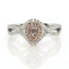 .59CT WHITE & PINK DIAMOND 18K WHITE & ROSE GOLD 3D HEART SHAPE ENGAGEMENT RING