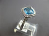 1.62CT DIAMOND & AAA BLUE TOPAZ 14K WHITE GOLD CUSHION & ROUND FILIGREE FUN RING