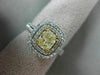 LARGE 2.10CT WHITE & FANCY YELLOW CANARY DIAMOND 14K 2 TONE GOLD ENGAGEMENT RING