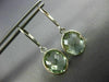 5.20CT AAA GREEN AMETHYST 14KT WHITE GOLD OVAL BEZEL LEVER BACK HANGING EARRINGS