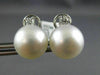 ESTATE LARGE .26CT DIAMOND & AAA SOUTH SEA PEARL 14K WHITE GOLD CLIP ON EARRINGS