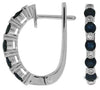 1.64CT DIAMOND & AAA SAPPHIRE 14KT WHITE GOLD 3D BEZEL CHANNEL HANGING EARRINGS