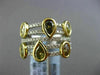 ESTATE LARGE 2.14CT WHITE & FANCY COLOR DIAMOND 18K YELLOW GOLD ANNIVERSARY RING