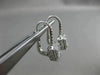 ESTATE LARGE .86CT DIAMOND 18KT WHITE GOLD 3D CLASSIC LEVERBACK HANGING EARRINGS