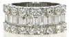 ESTATE LARGE 2.97CT DIAMOND 18KT WHITE GOLD 3D ROUND & BAGUETTE ANNIVERSARY RING
