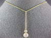 ESTATE .25CT DIAMOND 14KT YELLOW GOLD 3D DOUBLE CIRCULAR PAVE BEADED BAR PENDANT