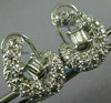 ESTATE LARGE 1.80CT DIAMONDS 18K WHITE GOLD 3D ROUND & BAGUETTE CLIP ON EARRINGS