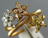 ESTATE WIDE .23CT DIAMOND 18KT TRI COLOR GOLD 3D MULTI STAR FLEXIBLE FUN RING