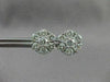 ESTATE LARGE 2.17CT DIAMOND 14KT WHITE GOLD FLOWER CLUSTER EARRINGS CUTE! #2860