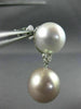 LARGE .28CT DIAMOND & AAA PINK WHITE SOUTH SEA PEARLS 18KT WHITE GOLD EARRINGS