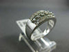 ESTATE WIDE .20CT DIAMOND 14KT WHITE GOLD 3D 3 ROW SHARE PRONG ANNIVERSARY RING