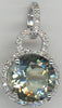 3.48CT DIAMOND & AAA GREEN AMETHYST 14KT WHITE GOLD ROUND HALO LOVE KNOT PENDANT