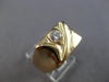 LARGE .35CT DIAMOND 14K YELLOW GOLD SOLITAIRE ROUND BEZEL SQUARE MENS RING 28153