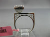 ESTATE WIDE .45CT ROUND & BAGUETTE DIAMOND 18KT WHITE GOLD SQUARE FILIGREE RING