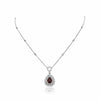 ESTATE 2.07CT DIAMOND & AAA RUBY 18KT WHITE GOLD 3D CIRCLE OF LIFE HALO NECKLACE