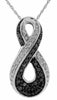 ESTATE .35CT WHITE & BLACK DIAMOND 14KT WHITE GOLD CLASSIC INFINITY LOVE PENDANT