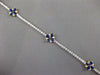 ESTATE WIDE 6.66CT DIAMOND & AAA SAPPHIRE 14K 2 TONE GOLD FLOWER TENNIS BRACELET