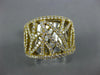 LARGE 1.32CT DIAMOND 18K TWO TONE GOLD MULTI LEAF OPEN FILIGREE ANNIVERSARY RING