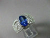 ESTATE WIDE 2.95CT DIAMOND & AAA TANZANITE 14KT WHITE GOLD FILIGREE RING #1505