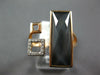 .07CT DIAMOND & AAA GREY QUARTZ 14KT ROSE GOLD 3D SQUARE RECTANGULAR FUN RING
