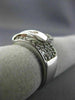 ESTATE WIDE .75CT DIAMOND 14KT WHITE GOLD 3D CLASSIC MULTI ROW ZIGZAG FUN RING
