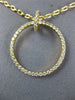 ESTATE .41CT DIAMOND 18KT YELLOW GOLD 3D CLASSIC CIRCLE OF LIFE FUN PENDANT